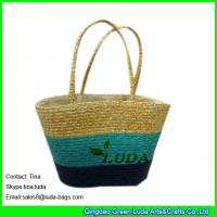 China LUDA summer straw tote bag plaited wheat straw beach bags on sale factory