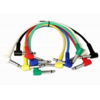 China Colorful 6pcs Audio Visual Cables , Electric Guitar Cable 90 Degree 6.35mm for sale