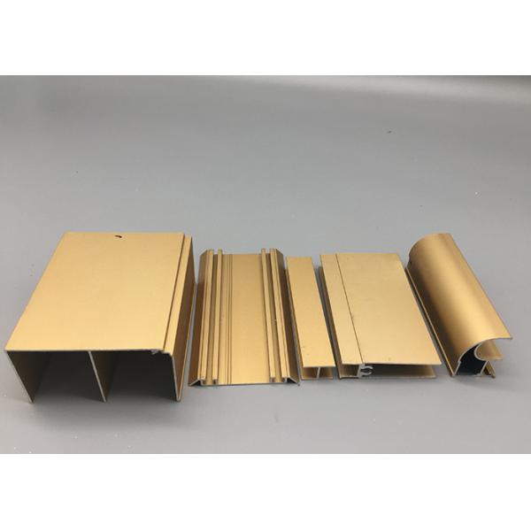 Quality Sandy Blasted Anodized Aluminum Profiles Gold Anodizing Extruded Profiles Aluminium for sale