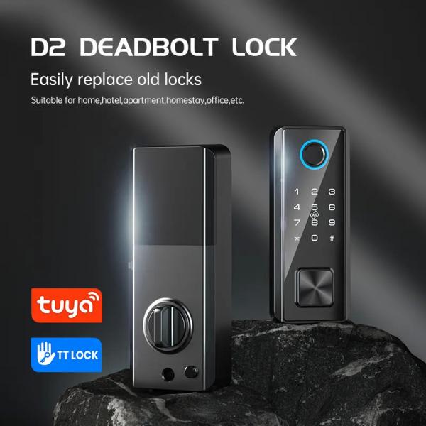 Quality Smart Deadbolt Fingerprint Office Door Lock Digital Code Tuya TTLock Remote for sale