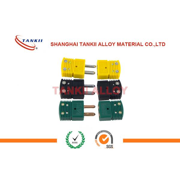 Quality Yellow Green Nylon K Type Thermocouple Connector Plug , Length Pin 13mm for sale