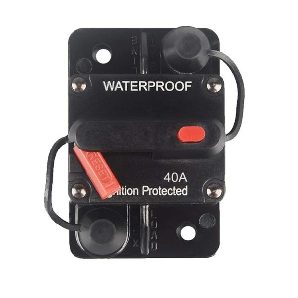 Quality DC 28V 10A Spade Fuse Circuit Breaker Manual Reset Thermoplastic for sale