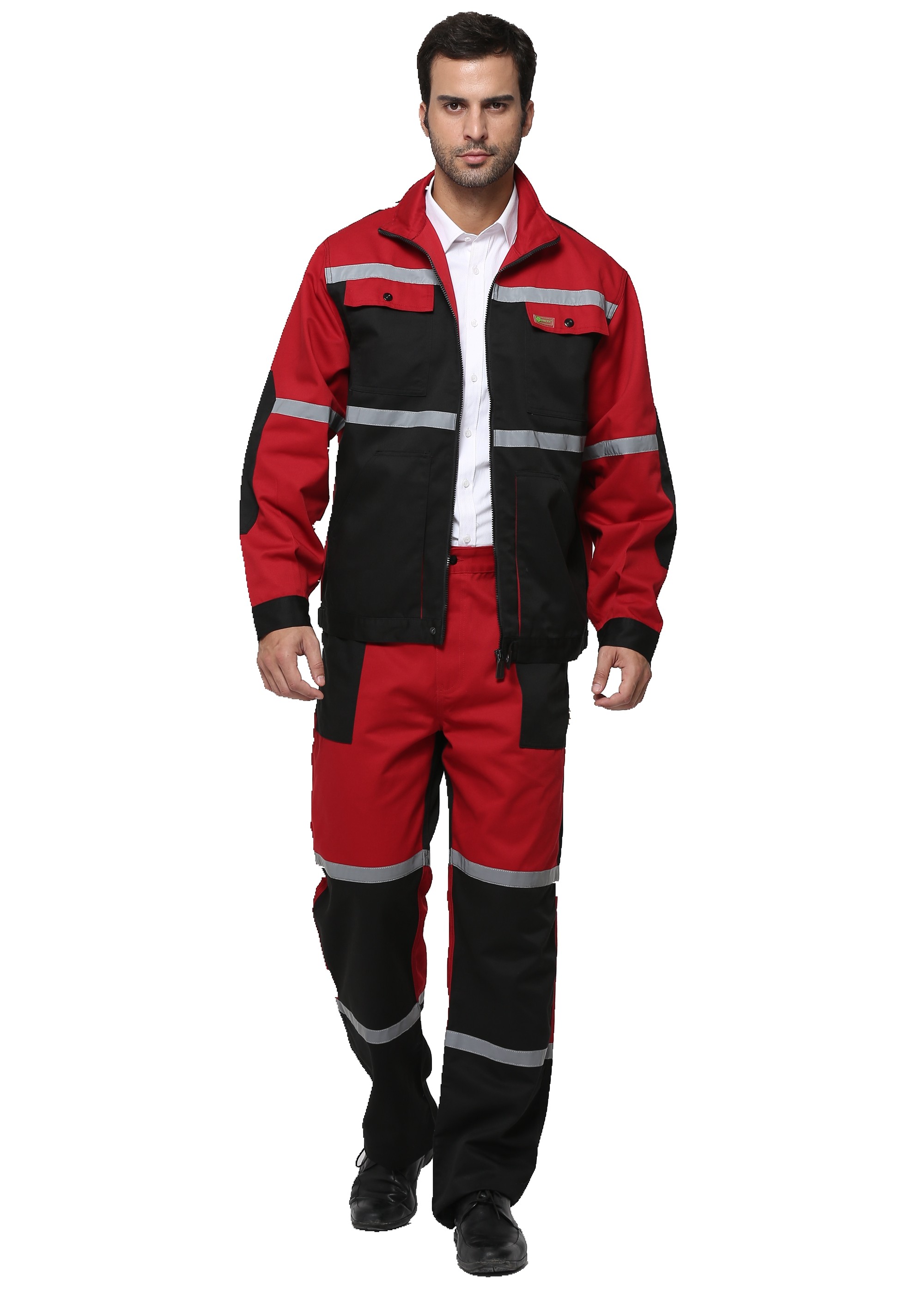 China Triple Stitching Industrial Work Clothes / Industrial Coverall Uniforms With Reflecitve Tape factory