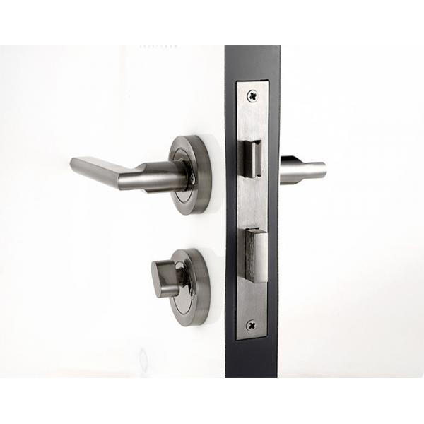 Quality Zinc Alloy Mortise Door Lock Rose Room Satin Nickel / Chrome Lever Handle for sale