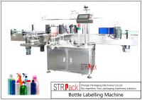 China Adjustable Automatic Sticker Labeling Machine / Bottle Labeling Equipment Speed 120 BPM factory