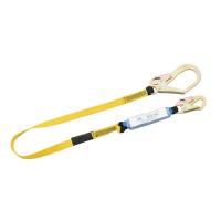China 30mm Polyester Double Hooks Adjustable Safety Lanyard Roofing Fall Protection factory