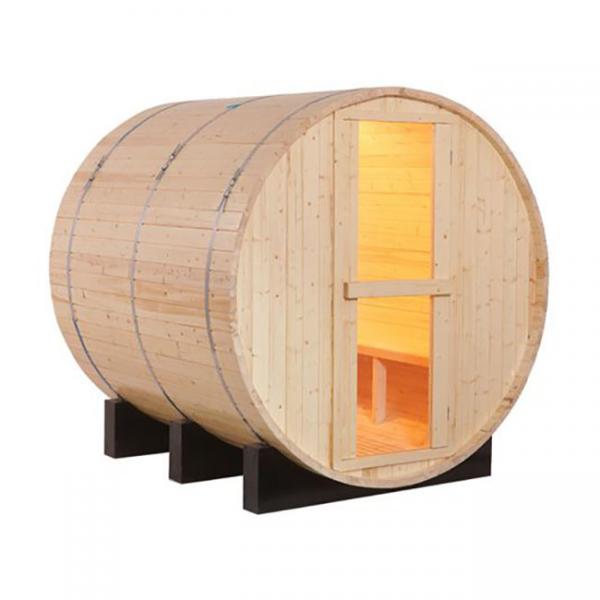 Quality 4.5kw Family 4 - 6 Person Wood Barrel Sauna Room Outdoor for sale