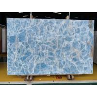 China Backlit Wall Panel Translucent Crystal Agate Stone Blue Marble Onyx Slab factory