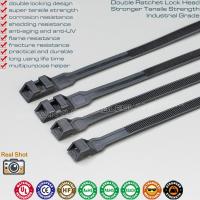 Quality Cable Ties Double-locking Cable Tie 9x350mm Black Cable Zip Tie Strap with Double Lock 110LBS, Ø20-93mm for sale