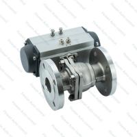 China 2pcs Floating Flanged Pneumatic Ball Valve , Double Acting Ball Valve 150LB factory