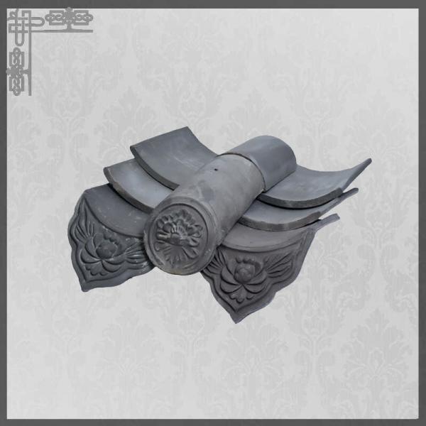 Quality Traditional 180mm Chinese Clay Roof Tiles Grey Matt Unglazed Japanese Roof Tile for sale
