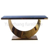 China Modern Design Half Moon Table Marble Top And Gold Console Sofa factory