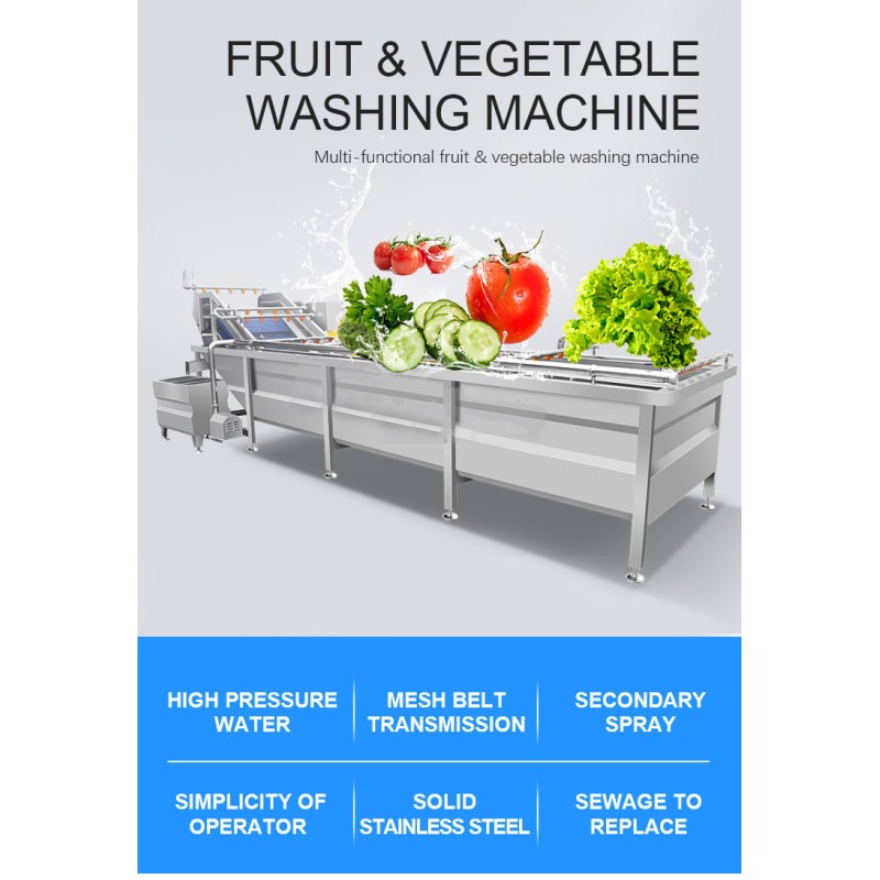 ISO9001 Fruit And Vegetable Processing Line , Air Bubble Washing ...