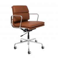 China Classic Style Ribbed Mid Back Office Chair , Explosion Proof Padded Leather Office Chair factory
