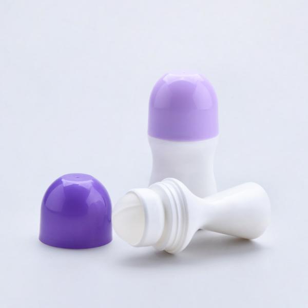 Quality 30ml Small Roller Ball Bottles Mini Deodorant Perfume WIth Purple Cap for sale