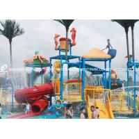 Quality Professional Kids Water Play Equipment Structures With Water Slide , Climb Net for sale
