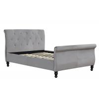 Quality Luxury Italian Upholstered Bed Frame Modern Button Tufted Fabric Linen for sale