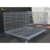 China Galvanized Wire Pallet Warehouse Stacking Turnover Box , Industry Storage Shelf factory