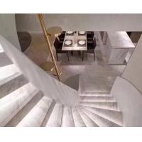 China Bullnose Edge  Volakas White Marble Stone Tiles For Stairs Waterproofing factory