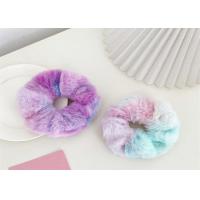 China influencers Autumn winter fur tie dye hair colorful scrunchie Korean lady accessories hair rope spot headdress factory