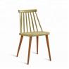 China Durable Regal Plastic Chair Anti Slip With Wood Print Transfer Iron Legs factory