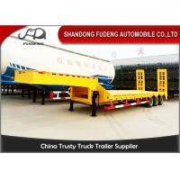 China 3 Axles Low Bed Semi Trailer Sale  In  Africa 50 Ton With Ramp 12 Wheelers factory