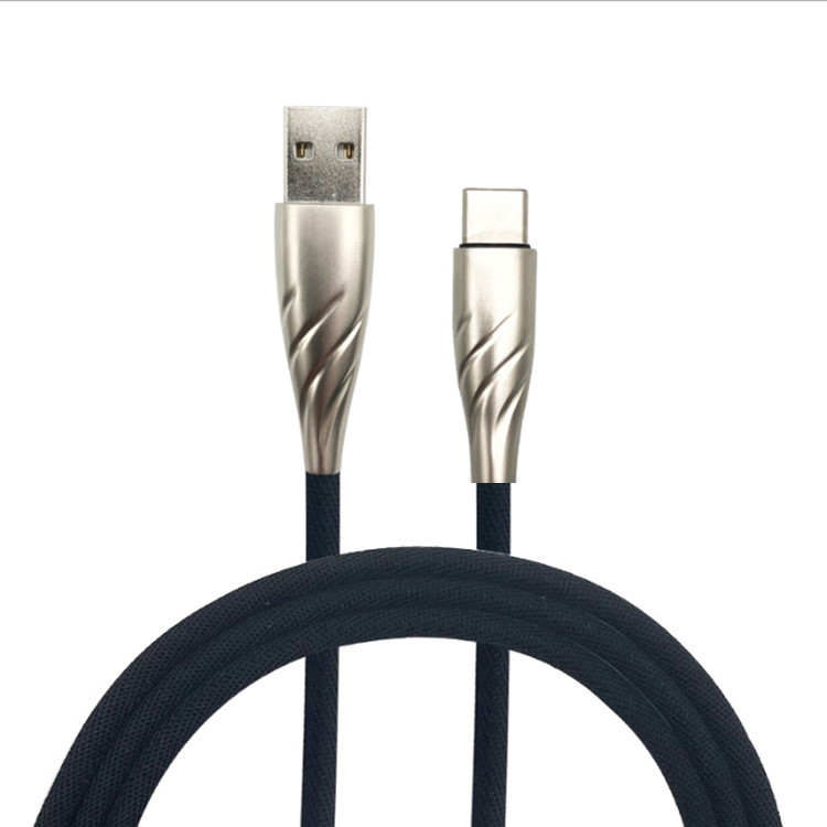 China USB2.0 Cell Phone Charging Cords Denim Metal 1m 3.1A factory