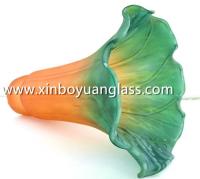 China Amber GreenTiffany Style Pond Lily Flower Glass lampshade factory