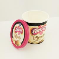 china 6oz 175ml Paper Frozen Yogurt Cups , Flat Lid Custom Ice Cream Paper Cups With