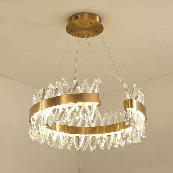 Quality Semi Ellipse Luxury Pendant Lights K9 Crystal Ceiling Light Chandelier 4500K 6500K for sale