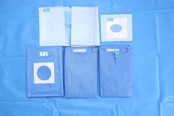 Blue Anti Static Medical Sterile Fenestrated Drape Angiography