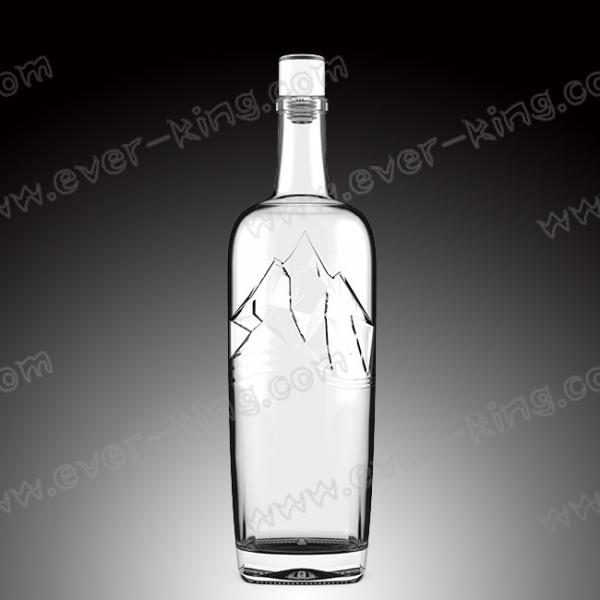 Quality ODM Transparent 750ml Glass Liquor Bottles With Glass Top for sale