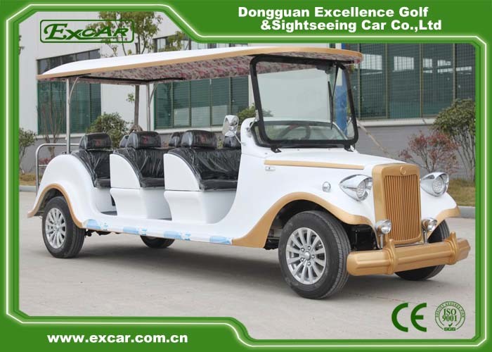 China White 6 Seats Electric Classic Cars AE Approved Classic Car Golf Carts factory