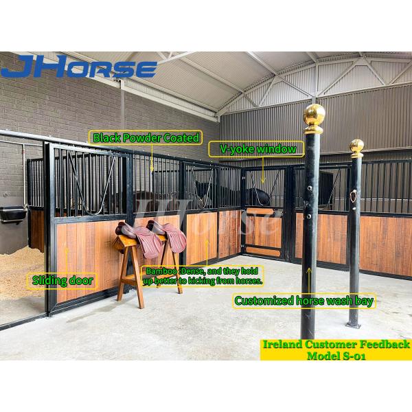 Quality Powder Coating Indoor 28mm Bamboo Pine Wooden Horse Stalls for sale
