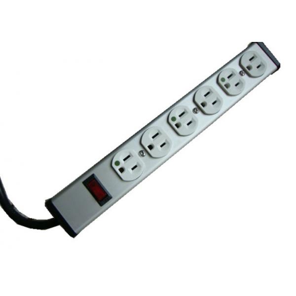 Quality 15 Ft Multi Outlet Power Strip 6 Plug Hospital Grade , Mountable Power Bar Low Weight for sale