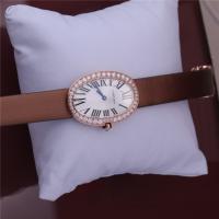 China Luxury Brand Gold Watch 18K Rose Gold Women Watch with Diamond Leather Belt factory