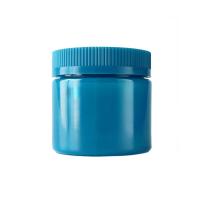 China 6oz Blue Child Proof Plastic Jar Wide Mouth  Flower Jar With Cap for sale