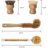 China 9in Natural Bubble Up Dish Brush Set Kitchen Bamboo Scrubber ODM factory
