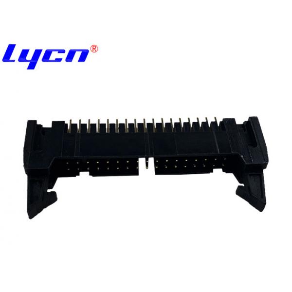 Quality Long Latch Black Header Connector 2.54mm UL94V-0 AU Sn Over Ni for sale
