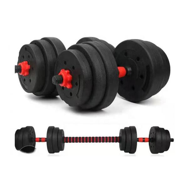 Quality Weightlifting Gym Fitness Dumbbells 10kgs To 50kgs PVC Plastic Cement Dumbbell for sale
