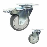 Quality 100mm 198lbs Capacity Soft Rubber Caster Wheels With Covers for sale