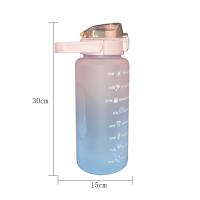 China Unisex Sports Silicone Water Bottle Customized Logo 2000ml Water Bottle With Straw factory