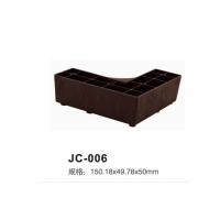 China 50mm high dark brown durable injection plastic corner sofa legs JC-006 factory