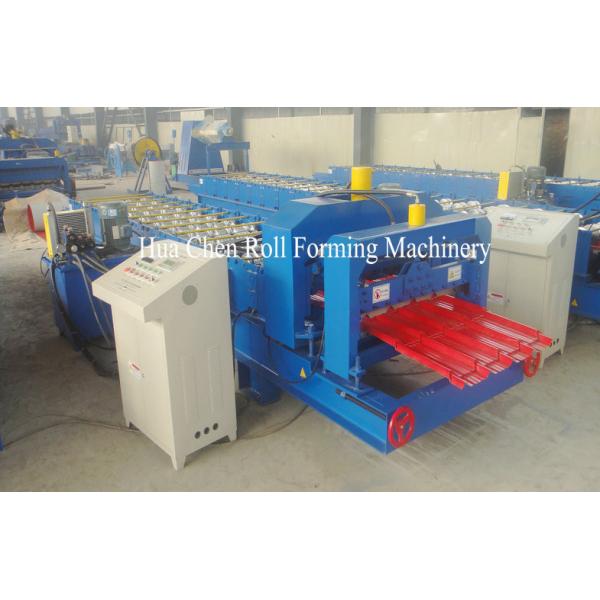 Quality 45# Steel Corrugated Glazed Tile Roll Forming Machine 0.4 - 0.6mm Hydraulic Cutting for sale
