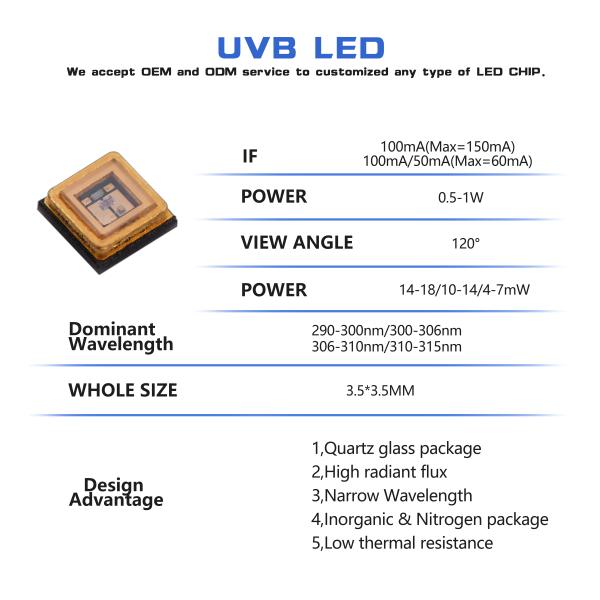 Quality 365-395nm Smd Cob Led Chip 3w 50w High Power for sale