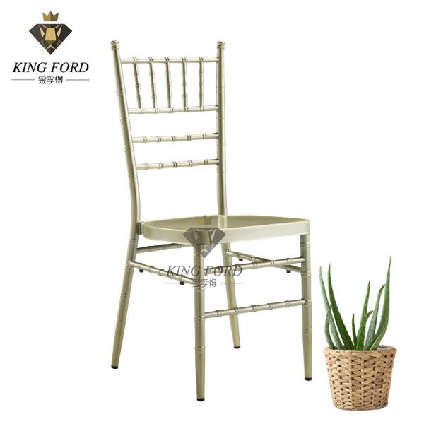 Quality Commercial Furniture Gold Aluminum Chiavari Chairs Wedding 3.8kg for sale