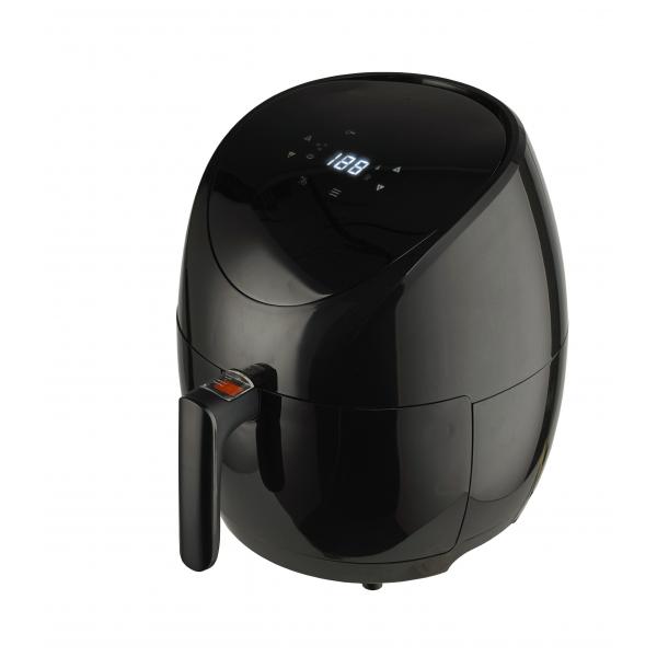 Quality LCD Hot Air Fryer 1500w , Oil  Free Black Air Fryer For Promotional for sale