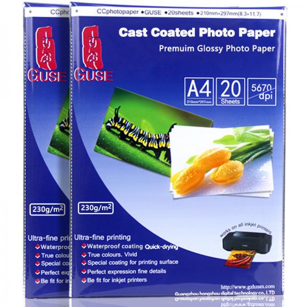 Quality A3 Inkjet Cast Coated Photo Paper High Glossy 160g 297*420mm For Inkjet Printer for sale