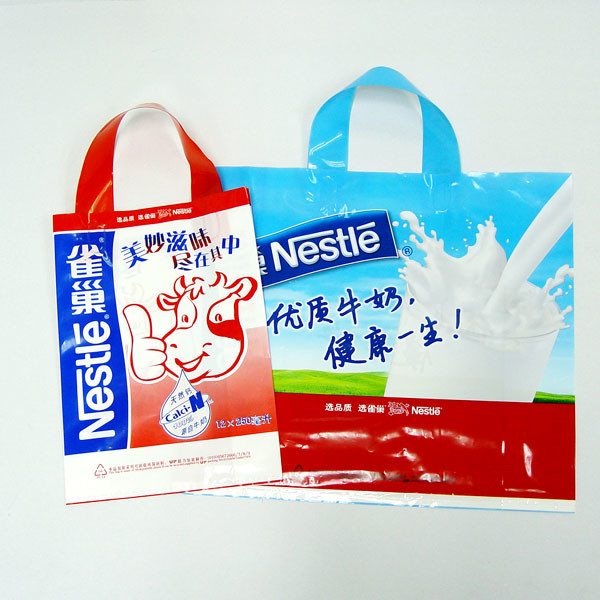 Quality LDPE Customized Plastic Handle Bags Printing Sustainable Handbag for sale