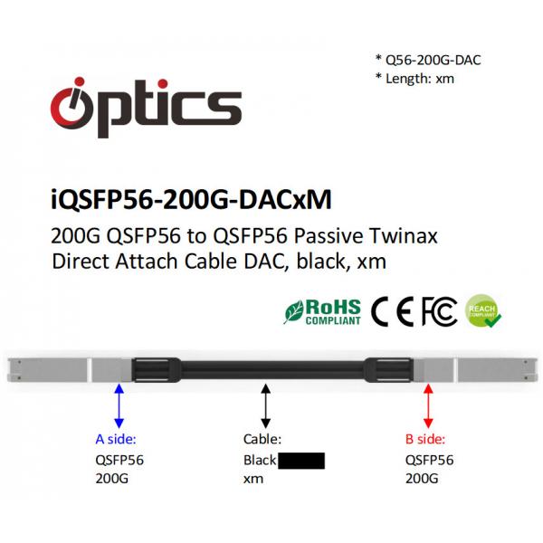 Quality QSFP56-200G-DACxM 200G QSFP56 To QSFP56 DAC Direct Attach Fiber Cable Passive for sale
